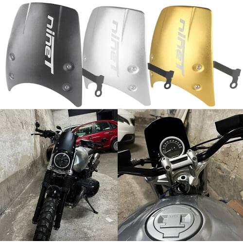 For BMW R NINE T NINET R9T R 9 T Racer Pure Urban Scrambler 2014-2020 Motorcycle Windshield Aluminum Wind Deflector Windscreen