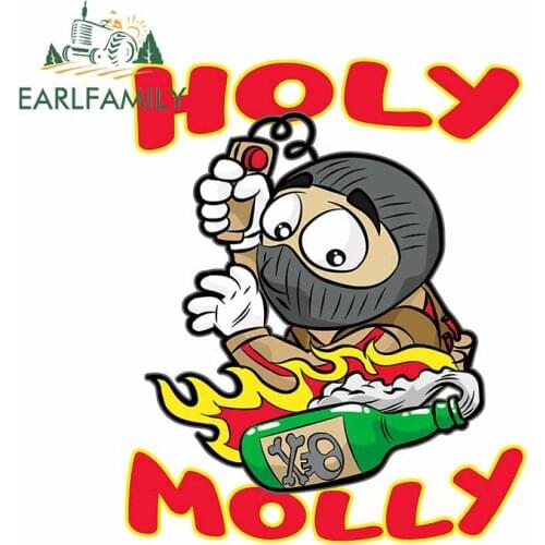 EARLFAMILY 13cm x 10.5cm for Holy Molly Terrorist Molotow Car Stickers Windows Occlusion Scratch Decal Scratch-Proof RV Graphics
