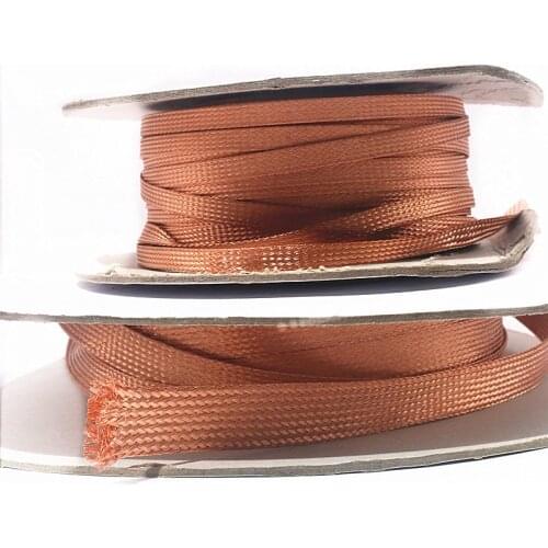 Tinned Plating Copper Braided Sleeve 4 6 8 10 16 18 22 28 mm Expandable Metal Sheath Screening Signal Wire Cable Shielded