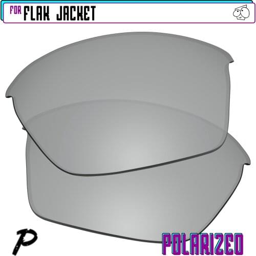 EZReplace Polarized Replacement Lenses for - Oakley Flak Jacket Sunglasses - Silver P