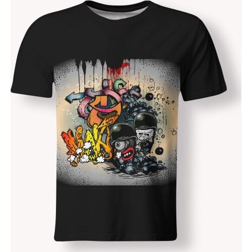 New Men Women Childrens Graffiti 3D Printed T-shirt Summer Short Sleeve Top Cool Boys, Girls, Childrens Fashion Street Dance