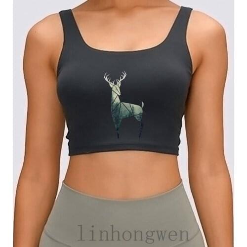 Hot Sale Mr. Forest Deer Crop Top Cool Round Neck Solid Color Euro Size Women Tank Top For Male Tops Camisetas Graciosas