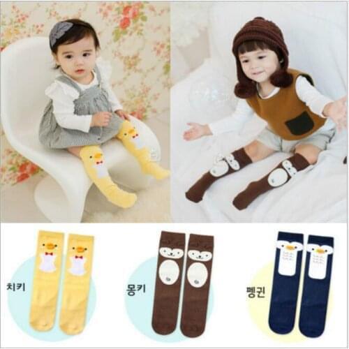 Unisex baby cotton socks floor high knee anti slip baby boys girls socks kids children newborn animal Penguin slipper socks