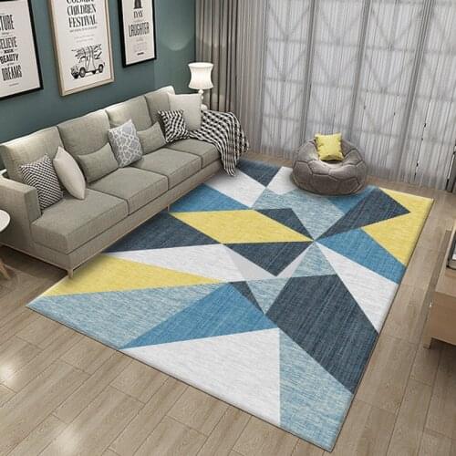 1Pcs Geometric Printed Carpet living room bedroom bedside washable floor carpet household large area modern printed carpet