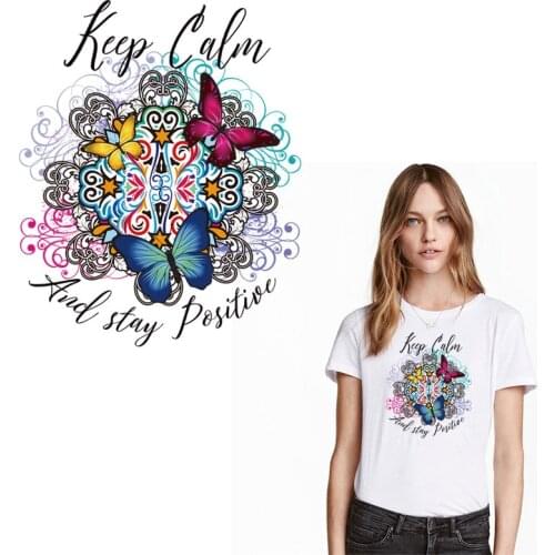 Colorful Butterfly Thermo Stripes Sticker On Clothes Women T-shirt Bags Iron On Patches For Clothing Decoration Appliqued Y-262