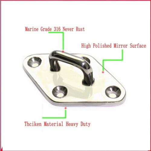 HQ Marine Grade AISI316 Stainless Steel 60-100MM Square Eye Plates Mounting Clamp Staple Ring Anchor Pad Hook Boats Deck Hardwar
