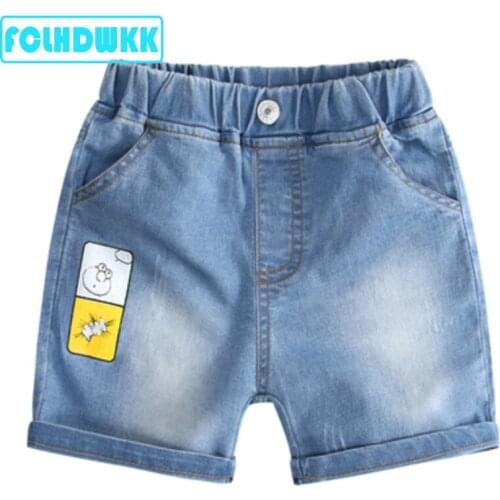 FCLHDWKK 2019 Hot Sale boys Denim Shorts Kids Trousers Children Pants for baby boys summer beach loose shorts size 90~130