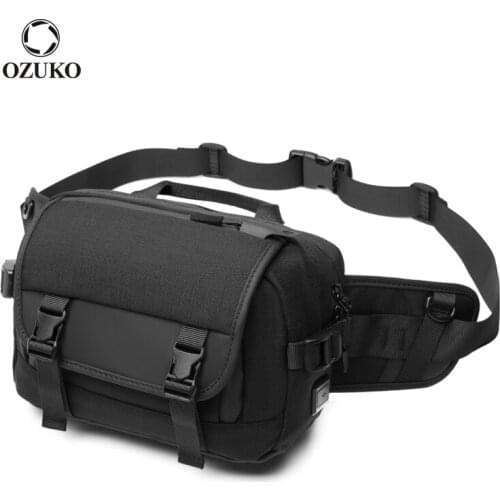 OZUKO Multifunction Men Waist Bag Outdoor Fanny Pack Waterproof Waist Packs for Mens Travel Phone Pouch Male Crossbody Belt Bags