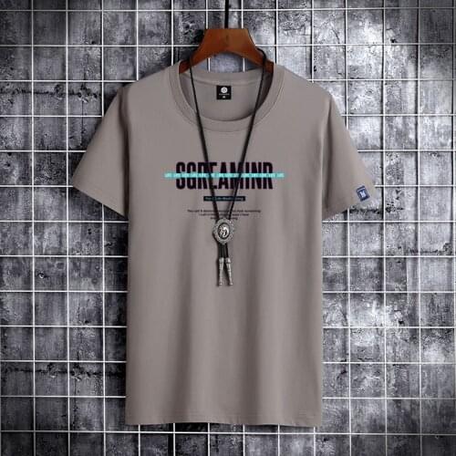 2021 NEW Letter Printing 100% cotton Men T Shirt Hip-Hop Cotton T-shirt O-neck Summer Male Causal Tshirts Fashion Loose Tees B30