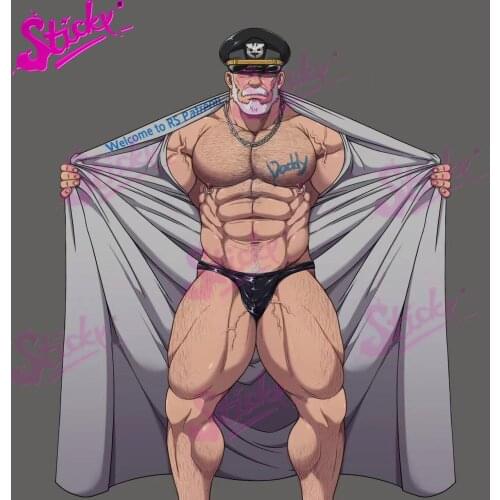 STICKY Sexy Hunk Lifeguard Daddy Gay Porn Anime Car Sticker Decal For Bicycle Motorcycle Accessories Laptop Helmet Trunk Wall