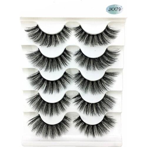 2019 NEW 5 Pairs 3D Mink Hair False Eyelashes Natural/Thick Long Eye Lashes Wispy Makeup Beauty Extension Tools Wimpers