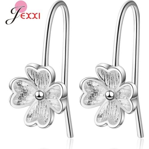 New Arrivals Statement Women 925 Sterling Silver Flower Zircon Piercing Hoop Earrings Plant Loop Huggies Earring Jewelry