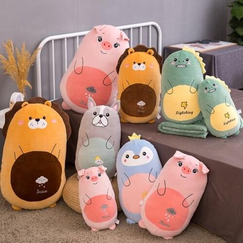 Plush Toy Animal Kawaii Dinosaur Lion Soft Big Pillow Buddy Stuffed Cushion Valentines Gift For Kids Girl