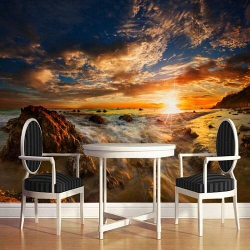Dropship Colomac Waterproof Wallpaper Beautiful Natural Landscape Sunset West Living Room Wall Paper Mural Wallpaper Tapety 3d