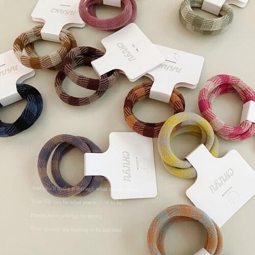 Ruoshui Woman Plaid Hair Ties Winter Fall Elastic Hairband Gilrs Scrunchies Lady Hair Ring Accessories Headwear Hair Rope