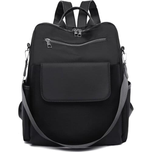 Fashion Nylon Women Backpack Retro Multifunction Plaid School Shoulder Bags Lady Travel Backpack Bookbag for Girls