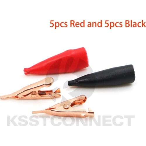 CC34C 10pcs Alligator Clips Electrical Battery Clamp Test 5A Micro Toothless Alligator