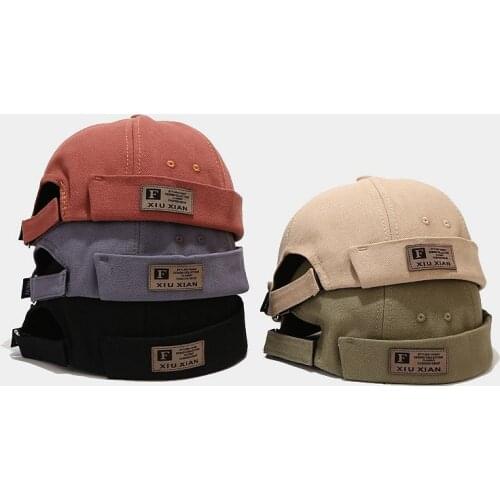 2021 New Retro Dome Melon Cap Fashion Street Brimless Cap for Women Elegant Summer Outdoor Leisure Beanie Mens Docker Cap