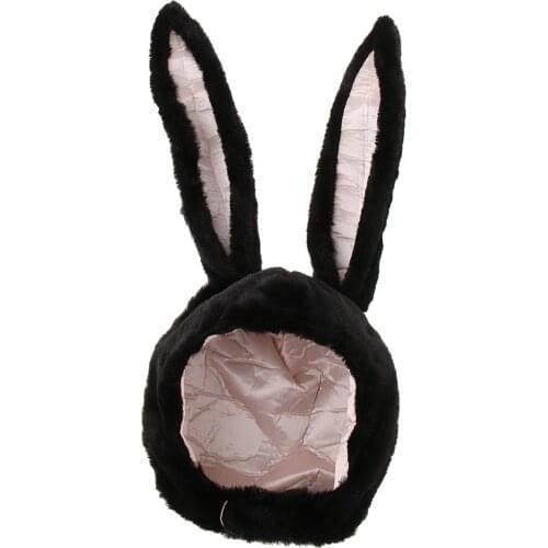 Women Girls Lovely Soft Plush Flu ffy Bunny Animal Hat Cap Long Ears Kid Adult