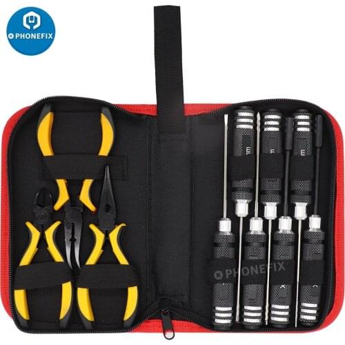 10 in 1 RC Helicopter Hex Screwdriver Pliers Ball Link Pliers Nut Socket Repair Tools Kits for RC Car Quadcopter Drone Airplane