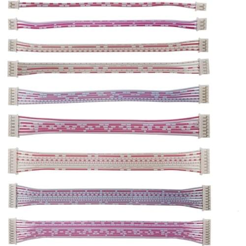 20Pcs JST Wire PH 2.0mm Dual Plug Wire Connector PH2.0 2P 3P 4P 5P 6P 7P 8P 9P 10 Pin Double Head 20CM Cable Connector Red White