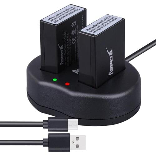 LP-E17 LPE17 LP E17 Camera Batteries + USB Dual Charger for Canon EOS M3 M5 M6 Rebel T6i T6s T7i 750D 760D 200D 8000D Kiss X8i