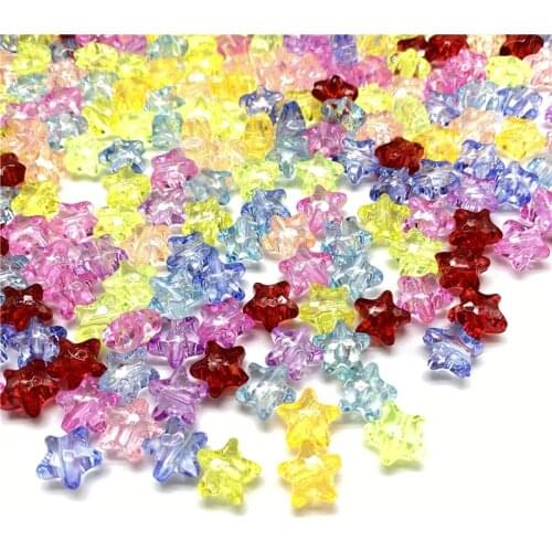 30pcs/lot 12mm Colourful Five Pointed star Acrylic Loose Spacer Beads for Jewelry Making DIY Bracelet Earrings Accessories