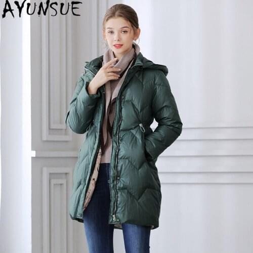 AYUNSUE 2020 Womens Winter Down Jacket Warm Thick Coat Female 90% White Duck Down Jackets Hooded Women Parkas Mulher Jaqueta