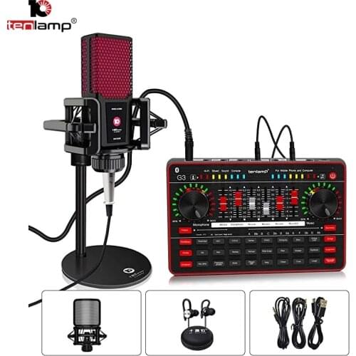 Bluetooth Sound Card Microphone Set Audio USB Headset Webcast Live Sound Card Interface External Usb Sound Card for Singing