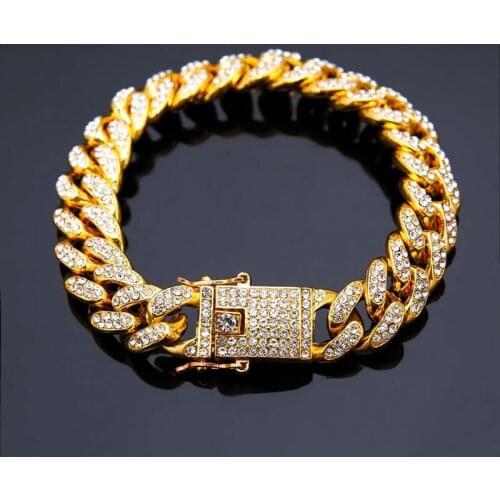 Hip Hop MIAMI CUBAN LINK Bracelets Micro Full Cubic Zirconia HipHop Bling Jewelry Hipster Men Women Curb Butterfly Clasp Chains