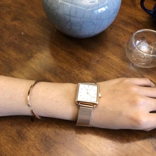 Japan Movement Drop Shipping Women Rose Gold Simple Fashion Casual Brand Wristwatch Luxury Lady Square Watches Relogio Feminino