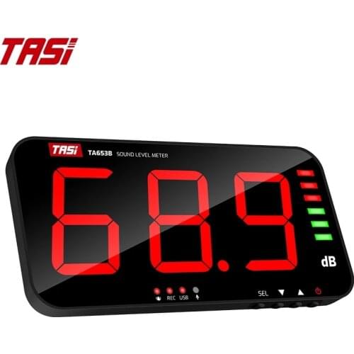 TASI TA653B Digital Sound Level Meter Large Screen Display Noise dB Meter Wall Hanging Type USB data transmission audio meter