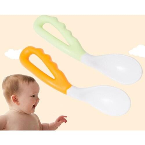 Baby Food Supplement Feeding Spoon Childrens Products Curved Handle Easy To Grasp Children Tableware Baby Diet Training