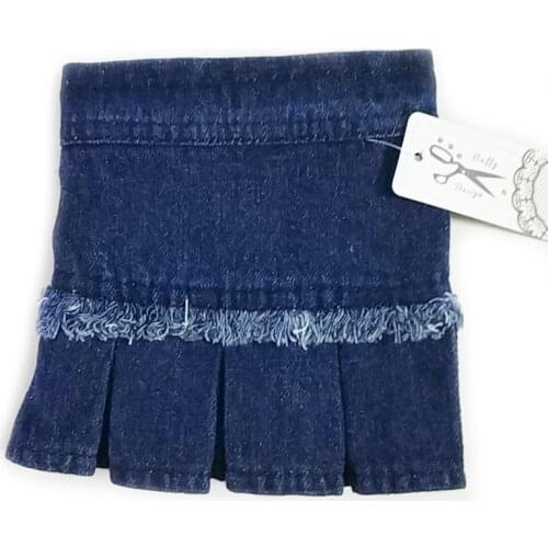 Blue Denim Pet Dog Skirt Design Fringed Pleated Skirt for Small Medium Dogs Cats Jeans tutu Skirt Girl Dog Clothes for Spring