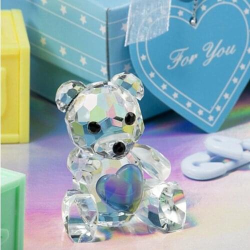 Crystal teddy bear in gift box baby showers baptism wedding favor gifts party souvenirs for guest LX1921
