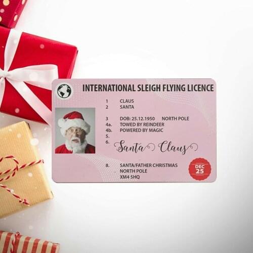 Creative Santa Claus Flight License Christmas Eve Driving Licence Christmas Gifts For Children Kids Christmas Tree Decoration