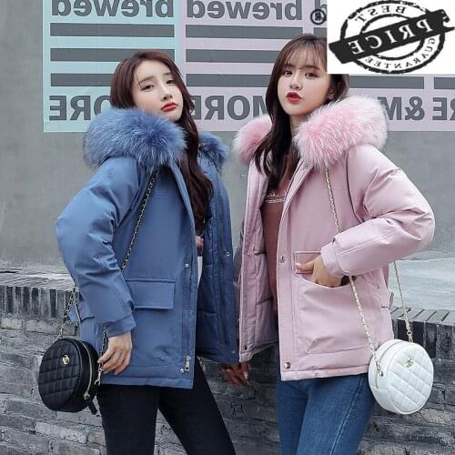 Fur Hoodded Winter Jacket Women Clothes 2021 Padded Warm Down Cotton Parka Coat Female Casaco Feminino Hiver Ladies a12