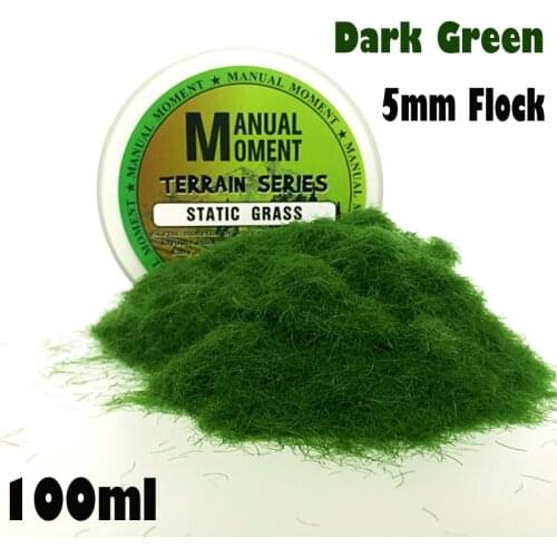 Miniature Scene Model Materia Dark Green Turf Flock Lawn Nylon Grass Powder STATIC GRASS 5MM Modeling Hobby Craft Accessory