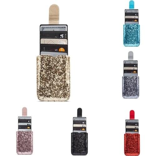 New Anti Rfid Blocking 5 Pull PU Leather Credit Card Holder Cell Phone Wallet Reader Lock Bank Card Holder Id Card Wallet 6color