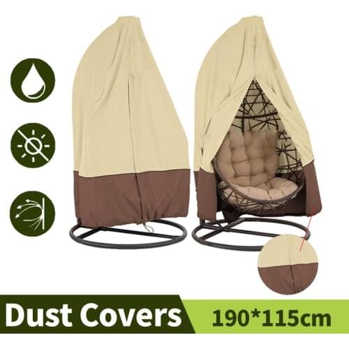 Garden Outdoor Hanging Egg Chair Dust Cover Swing Chair Rain Shelter Furniture Cover Waterproof UV Resistant Garden Swing Covers