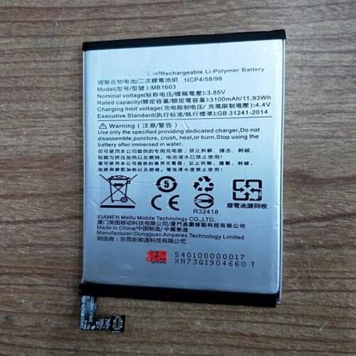 High quality Battery FOR MEITU MB1603 battery Rechargeable Li-ion Built-in lithium polymer battery with Repair Tools