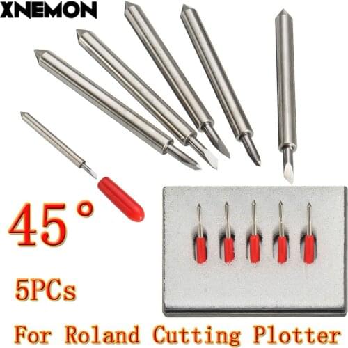 XNEMON High Hardness 5Pcs 45 Degree HQ Blades for Roland for GCC for LiYu Vinyl Cutter Cutting Plotter 25x2mm High Quality