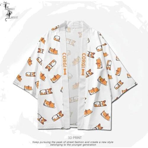 Cute Corgi 3D Printing Japanese Kimono Haori Yukata Women/Men Fashion Summer Casual Harajuku Cool Short Sleeve Streetwear