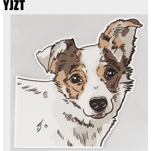 YJZT 13.6CM×13.7CM Playful Labrador Stylish Waterproof PVC Car Sticker Decal 11C-0373