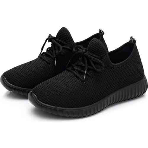 Womens Vulcanized Shoes Breathable Sports Shoes Mesh Flat Shoes Fashion Light Casual Shoes 2021