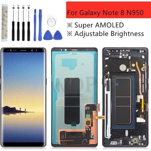 Super Amoled lcd for Samsung Galaxy Note 8 lcd touch screen Digitizer Assembly N950 N950F with Frame replacement repair parts