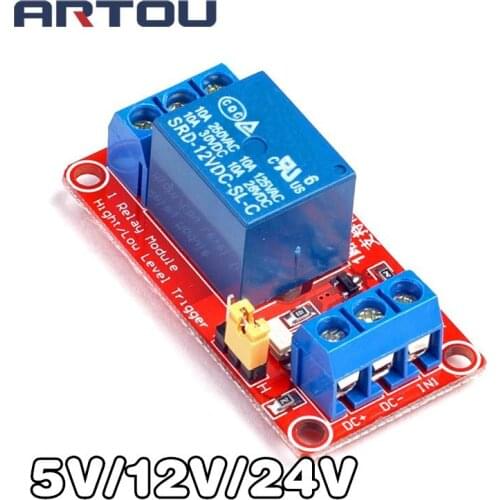1 Channel 5V 12V 24v Relay Module Board Shield for Arduino with Optocoupler Support High and Low Level Trigger