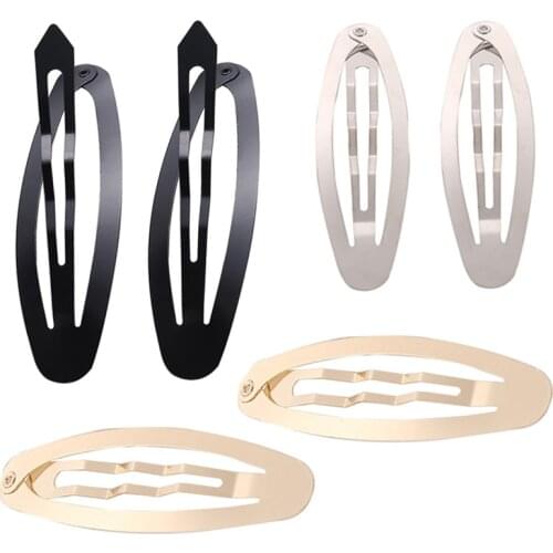 20Pcs Metal Hair Clips Gold Black Color Barette Oval Hairgrip Hairpins Base for Jewelry Making DIY Girls Headdress Accessories