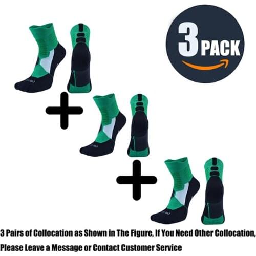 3 Pairs Mens Sports Socks With Damping Terry Basketball Cycling Running Hiking Tennis Sock Ski Set Women Cotton EU 39-45