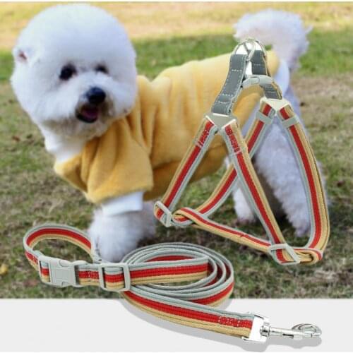 50% Dropshipping!Pet chest strap set reflective stripes anti-escape adjustable dog leash for pet training